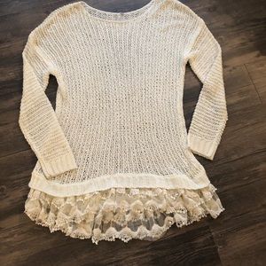 White/cream sheer sweater
